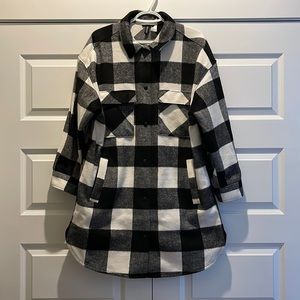 H&M Buffalo Plaid Black and White Shacket